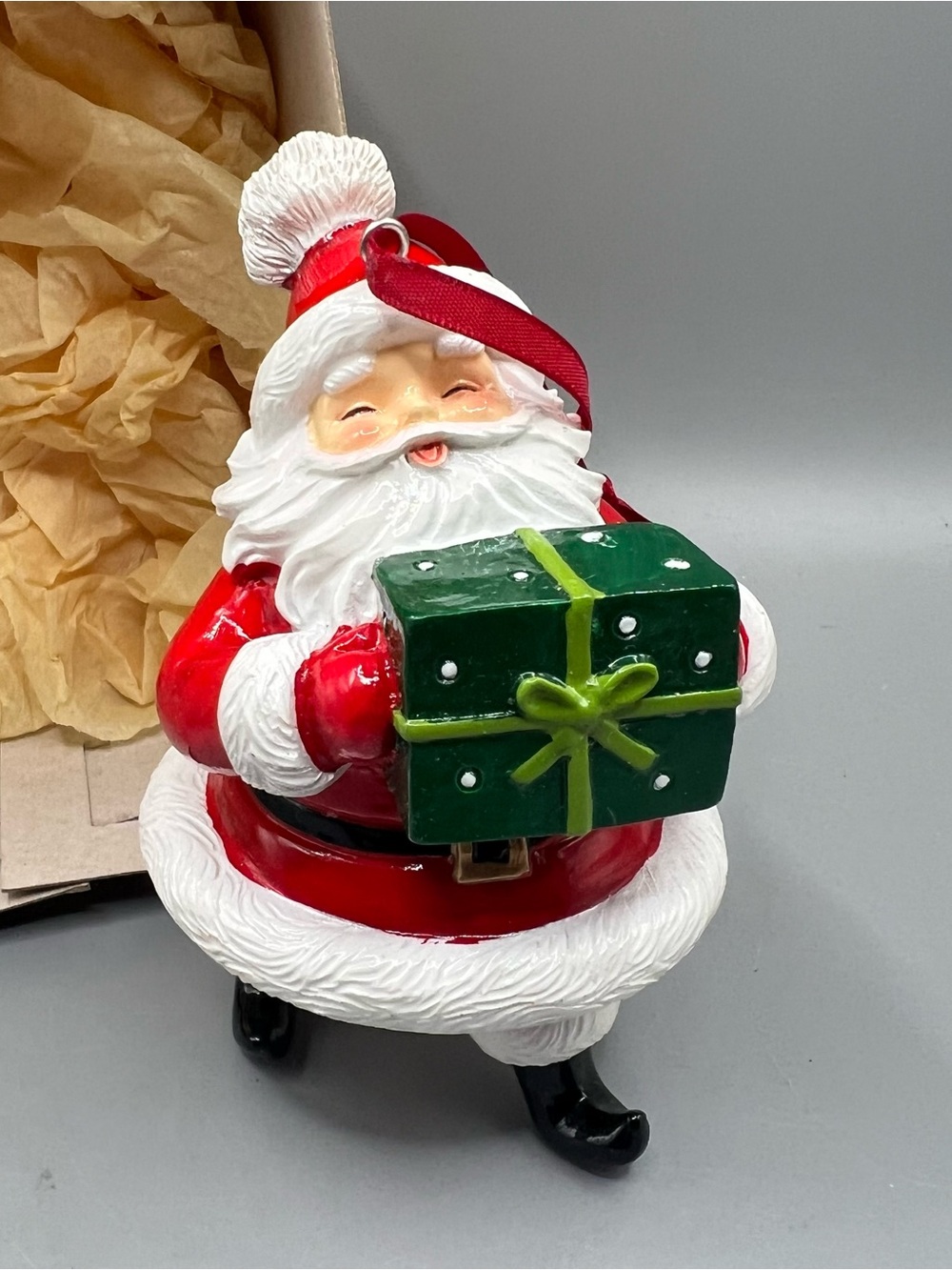Santa Ornament Resin Wood Kitschy Cute Pier 1 Style? MCM